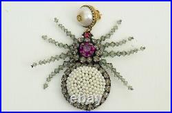 Authentic Gucci Earrings Spiders Pendants Pearls GG Logo Crystal Embroidered Set