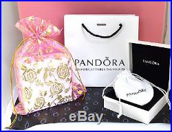 Authentic Pandora Rose Gold Bracelet Euro Charms Micro Pave Pandora Gift Set