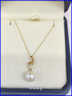 Authentic Real White South Sea Pearl & Diamond Lois 14k Gold Fine Jewellery Set