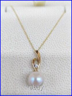 Authentic Real White South Sea Pearl & Diamond Lois 14k Gold Fine Jewellery Set