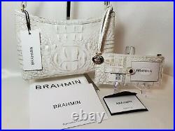 BRAHMIN Pearl ANYTIME MINI BAG + CREDIT CARD WALLET 2 PC SET White NWT