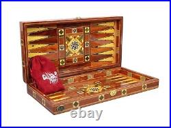 Backgammon Set Wooden Inlaid Luxury Helena Handmade Mother Of Pearl 20 Arid A2