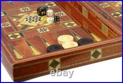 Backgammon Set Wooden Inlaid Luxury Helena Handmade Mother Of Pearl 20 Arid A2