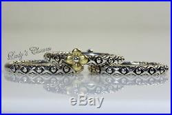 Barbara Bixby Set of 3 Bead Design Stack Sterling Silver 18K Gold Ring Size 6