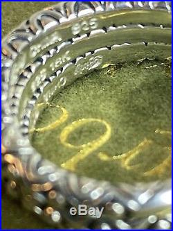 Barbara Bixby Set of 3 Bead Design Stack Sterling Silver 18K Gold Ring Size Sz 7