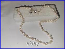 Baroque Freshwater Pearl 15 Necklace With 14k Gold Clasp & 6mm Pearl Earring Set