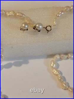 Baroque Freshwater Pearl 15 Necklace With 14k Gold Clasp & 6mm Pearl Earring Set