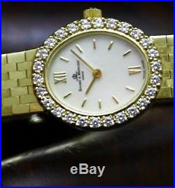 Baume & Mercier 14K Solid Gold 26 Diamonds Mother of Pearl Dial Set Ladies Watch
