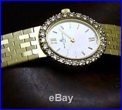 Baume & Mercier 14K Solid Gold 26 Diamonds Mother of Pearl Dial Set Ladies Watch
