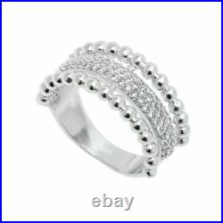 Bead Ball Engagement & Wedding Pave Set Ring 2.67Ct Round Diamond 14K White Gold