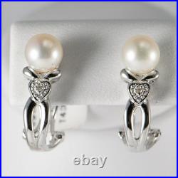 Beautiful 14K White Gold Cultured Pearl Earrings & Ring Set