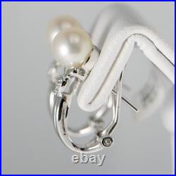 Beautiful 14K White Gold Cultured Pearl Earrings & Ring Set