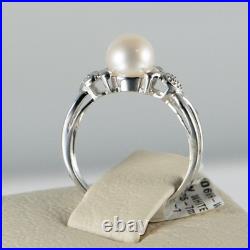 Beautiful 14K White Gold Cultured Pearl Earrings & Ring Set Beautiful 14K White Gold Cultured Pearl Earrings & Ring Set