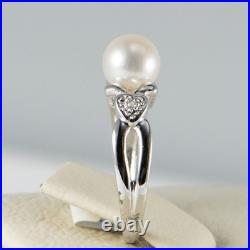 Beautiful 14K White Gold Cultured Pearl Earrings & Ring Set
