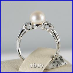 Beautiful 14K White Gold Cultured Pearl Earrings & Ring Set
