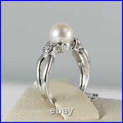 Beautiful 14K White Gold Cultured Pearl Earrings & Ring Set