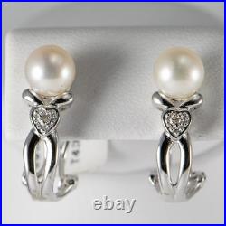 Beautiful 14K White Gold Cultured Pearl Earrings & Ring Set