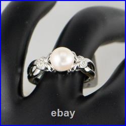 Beautiful 14K White Gold Cultured Pearl Earrings & Ring Set
