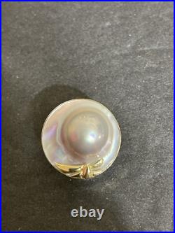 Beautiful 14K Yellow Gold and Blister Pearl Pendant and Earrings Set 16.6 Grams Beautiful 14K Yellow Gold and Blister Pearl Pendant and Earrings Set 16.6 Grams