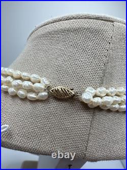 Beautiful 14k Gold Signed RTI Freshwater Pearl & Quartz Necklace & Bracelet Set