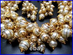 Beautiful Carged Wire Wrapped Faux Pearl Cluster Vintage Necklace Earring Set