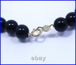 Beautiful Ladies 6 MM BLACK ONYX & PEARL 14 k Gold Necklace Bracelet Set