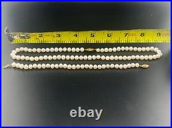 Beautiful Pearl Necklace and Bracelet set with 14k gold clasps 18 and 7.5