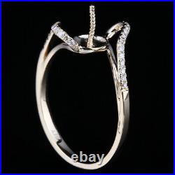 Beauty! 10K Yellow Gold Pearl Round Semi-mount Setting Diamonds Engagement Ring