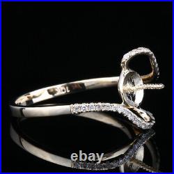 Beauty! 10K Yellow Gold Pearl Round Semi-mount Setting Diamonds Engagement Ring
