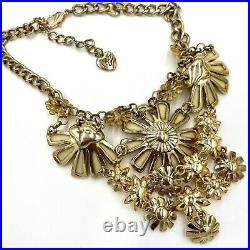 Betsey Johnson Daisy Flower Child Yellow / Gold Pearl Necklace & Bracelet Set