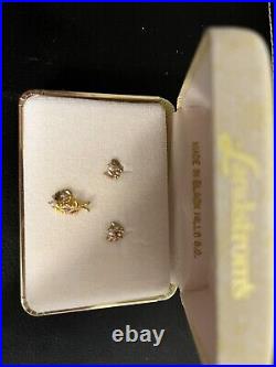 Black Hills Gold Leaf With Pearl Jewelry Set-Pendant & Earrings