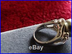 Black Tahitian Pearl Matching Set Earings, Ring and Slide 14 K Gold Diamond