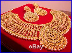 Bollywood Fashion Ethnic Wedding Bridal 4 PCS Indian Stone Necklace Jewelry Set