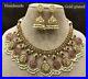 Bollywood-Gold-Plated-Indian-Traditional-Pearl-Kasu-choker-necklace-Earrings-Set-01-ouc