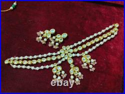 Bollywood Pearl Gold Tone Bridal Indian Fashion Jewelry Necklace Earring Set Bollywood Pearl Gold Tone Bridal Indian Fashion Jewelry Necklace Earring Set