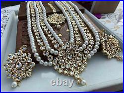 Bollywood Style Bridal Wedding Fashion Jewelry Kundan Pearl Necklace Set