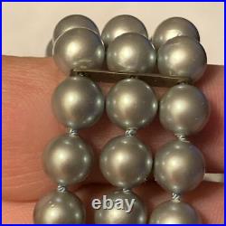 Bracelet And Choker Set Grey Majorca Faux Pearl Multiple Strand 14k White Gold Bracelet And Choker Set Grey Majorca Faux Pearl Multiple Strand 14k White Gold