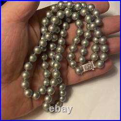 Bracelet And Choker Set Grey Majorca Faux Pearl Multiple Strand 14k White Gold Bracelet And Choker Set Grey Majorca Faux Pearl Multiple Strand 14k White Gold