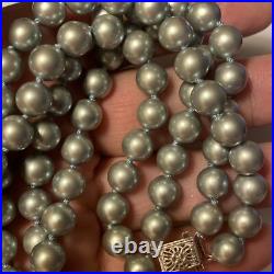 Bracelet And Choker Set Grey Majorca Faux Pearl Multiple Strand 14k White Gold Bracelet And Choker Set Grey Majorca Faux Pearl Multiple Strand 14k White Gold