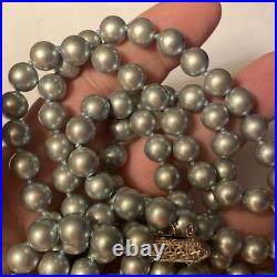 Bracelet And Choker Set Grey Majorca Faux Pearl Multiple Strand 14k White Gold Bracelet And Choker Set Grey Majorca Faux Pearl Multiple Strand 14k White Gold