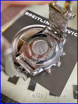 Breitling Chronomat 44mm Blue Stainless Steel AB0110 Chronograph Complete Set