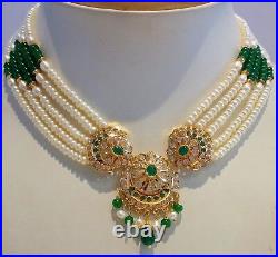 Bridal Set Bollywood Style Muslim Punjabi Antique 22 K Gold Necklace Jewelry