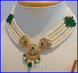 Bridal Set Bollywood Style Muslim Punjabi Antique 22 K Gold Necklace Jewelry