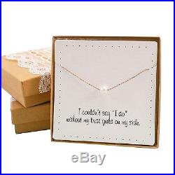 Bridesmaid Gifts- Pretty Single Floating Bridal Pearl Necklace, Gold Color, Set