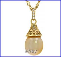 Brilliant South Sea Cultured Golden Pendant & Earrings Set, NIP