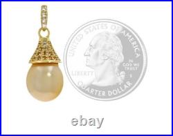 Brilliant South Sea Cultured Golden Pendant & Earrings Set, NIP