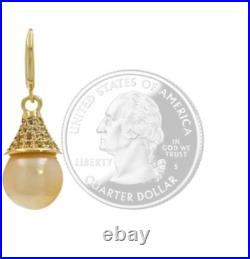 Brilliant South Sea Cultured Golden Pendant & Earrings Set, NIP