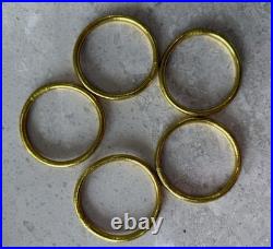 Budhagirl All Weather Gold Bangles (Set of 5) + White Pearl Mala Beaded Bracelet