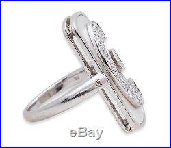 Bulgari Diamond and Mother of Pearl Ring and Earring Set 18K White Gold