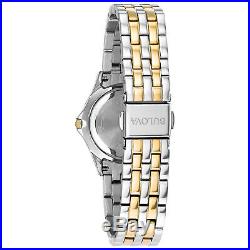 Bulova Women's Quartz Two-Tone 28mm Watch and Crystal Pendant Set 98X113